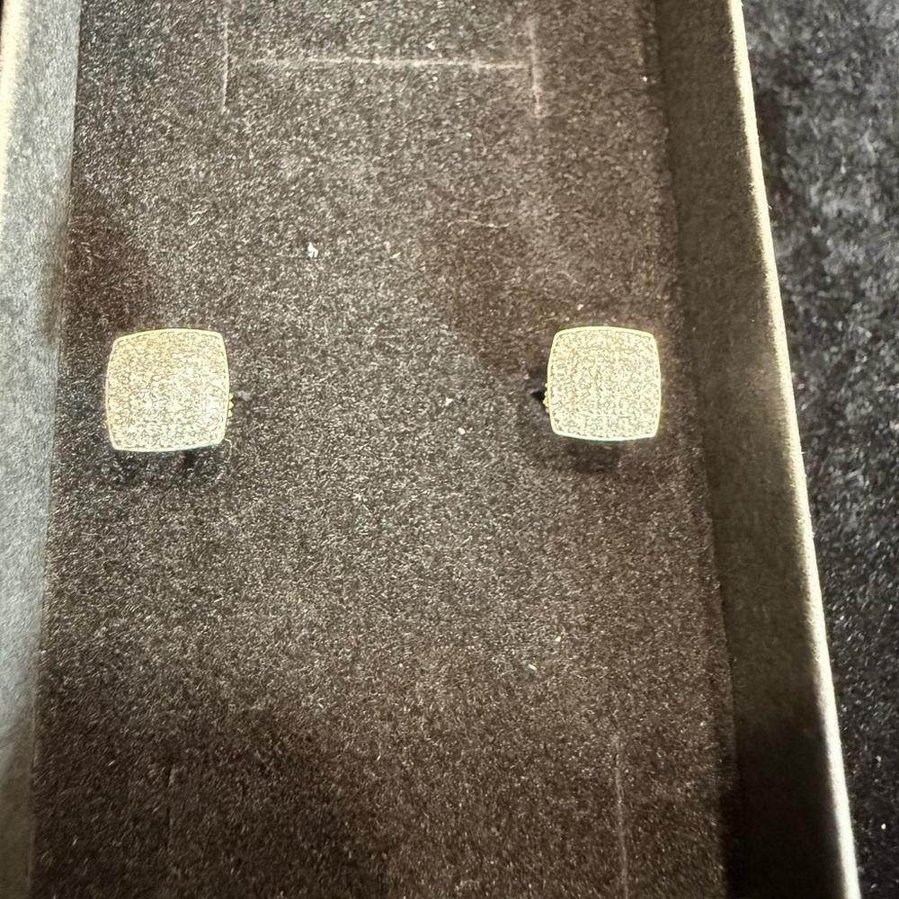 Moissanite Square 925 Sterling Silver Stud Earrings